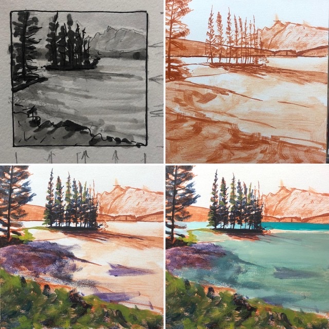 On The Easel: Light at Two Jack Lake